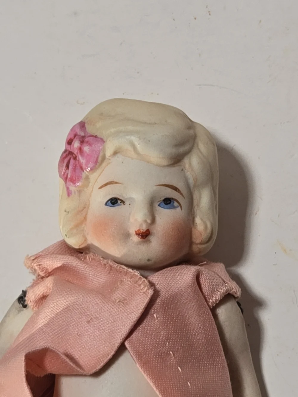 Vintage Porcelain Doll with Pink Outfit - Kids Toy Japanese